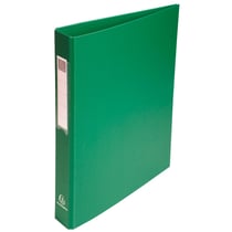 Classeur rembordé polypropylène 4 anneaux ronds de 25mm sur 3eme de couverture - Vert - x 10 - Exacompta