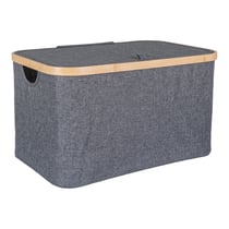 Panier en bambou gris foncé 30 x 45 x 25 cm