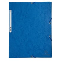 Chemise 3 rabats à élastiques carte lustrée 400g/m2 - A4 - Bleu - x 25 - Exacompta