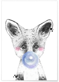 Affiche Bulle de Renard Bleue | A3 : 29,7x42cm
