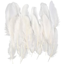 Plumes d'Oie Blanches, ca. 10-18 cm, blanc, 350 pièces/ 1 Pq.
