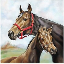 Lot de 4 serviettes en papier découpage collage 33 cm CHEVAUX A 301