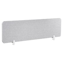 Séparateur de Bureau Gris Clair en PET Acoustique Recouvert de Tissu 160 x 40 cm avec Pinces de Fixation