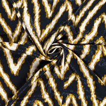 Tissu Satin imprimé Relief léo sur fond Bleu marine