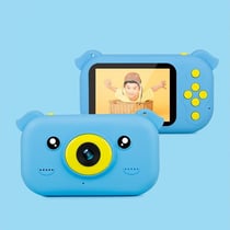 Appareil Photo Enfant HD Écran 2.4 Pouces Ultra-Mince Anti-Choc 12MP Bleu YONIS