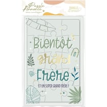 Carte puzzle - Annonce naissance originale - Bientôt grand frère - 15x10cm