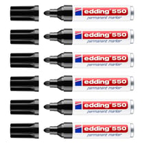 Lot de 6 marqueurs permanents - EDDING - Pointe ronde 3-4 mm - Noir