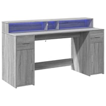Bureau table poste de travail meuble d'ordinateur informatique étude et lumières LED