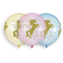 3 Ballons Licorne Ø48cm