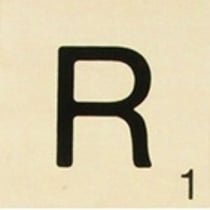 Grande lettre en bois façon scrabble 10 cm Lettre R