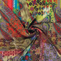 Tissu Satiné bubble Patchwork sur fond Violet