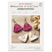 Bijoux Macramé - 2 paires Boucles d'oreilles rose écru
