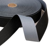 Bobine 20m sangle bicolore réversible 38mm gris/noir