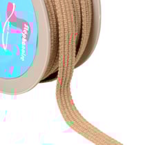 Galon quatre cordons 15mm marron taupe/argent au mètre