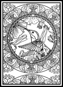 Tableau velours a colorier MANDALA COLIBRI Sericolor