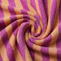 Tissu Micro Eponge à rayures Melon et Bonbon