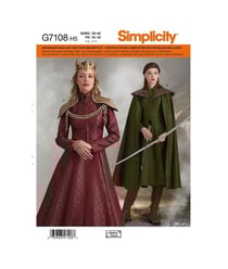 Patron Simplicity 8768 Déguisement cosplay pour femmes de 34 à 50 taille n°FR 34-42