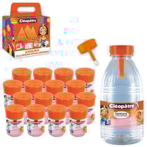 Colle - Transparente - P'tit pot - Cléopâtre Adhésive - Schoolpack - 16 petits pots + recharge