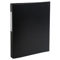 Classeur rembordé polypropylène 2 anneaux ronds de 25mm sur 3eme de couverture - Noir - x 10 - Exacompta