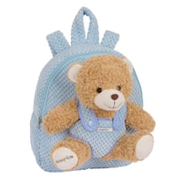 Sac à dos Peluche Ourson 27 CM maternelle Bleu