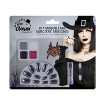 Kit maquillage HW - sorcière araignée - Couleurs : Noir, Gris, Blanc, Rouge