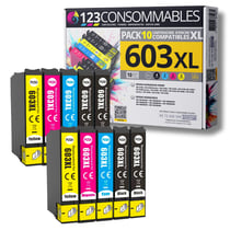 603XL - Pack 10 cartouches Epson 603 XL compatibles XP-2100 XP-3100 XP-4100 - 123CONSOMMABLES