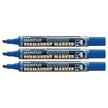 Lot de 3 marqueurs permanents pointe biseautée 1,0 - 3,5 mm - PENTEL - Maxiflo NLF60 - Bleu