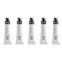 Lot de 5 Tubes Aluminium 18ml Peinture Acrylique Blanc 100 PRIMO