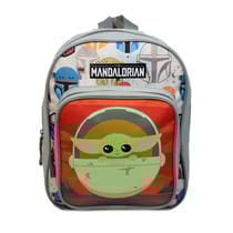 Sac à dos maternelle 31 cm avec poche Star Wars / The Mandalorian Baby Yoda Gris- Bagtrotter