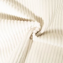Tissu Doudou côtelé d'ameublement 10 mm uni Ecru