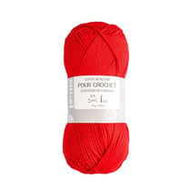 Fil pour crochet - Prima Mercerie - coton à crocheter mercerisé - pelote 125m et 50g- pelote rouge