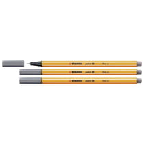 Lot de 3 stylos-feutres pointe fine 0,4 mm - STABILO - Point 88 - Gris foncé