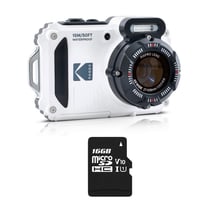 KODAK Pixpro Pack WPZ2 + 1 carte SD Kodak - Compact 16M Pixels, étanche à 15m, Anti-Choc, Video 720p, Ecran LCD 2,7 - Batterie Li-ion - Blanc