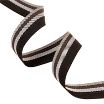 Sergé à rayures / stripes noir 15mm au mètre