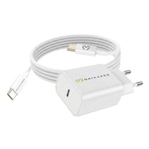 Mayaxess Chargeur Secteur pour Galaxy S21 Plus 20W + Câble USB-C 1m Blanc
