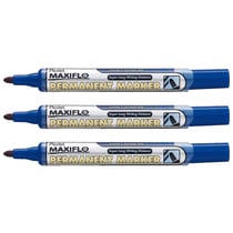 Lot de 3 marqueurs permanents pointe conique 2 mm - PENTEL - MAXIFLO NLF50 - Bleu