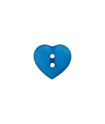 Carte de 4 boutons Coeur 2 trous 12mm - Union Knopf Bleu Moyen