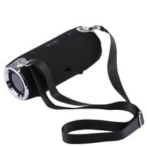 Enceinte Bluetooth Portable V4.1 Stéréo Avec Sangle Micro Intégré Support Carte TF et AUX IN Autonomie 15h Anti-Rayures Noir YONIS