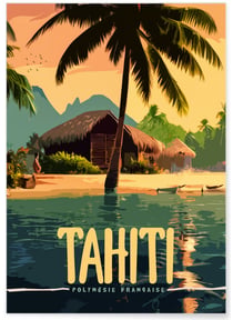 Affiche Tahiti | A3 : 29,7x42cm