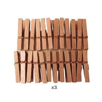 72 mini pinces à linge bois 3 cm - Cuivrées