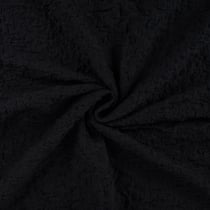 Tissu Maille Coton gaufré uni Noir