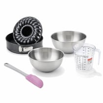 Set de 5 ustensiles de pâtisserie moule à gâteaux bol à mixer spatule en silicone et verre mesureur Black metallic Black mettallic Zenker  Black mettallic