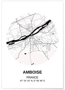 Affiche Carte Amboise | A3 : 29,7x42cm