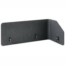 Séparateur de Bureau Gris Foncé en PET 120 x 60 x 50 cm Acoustique Pinces de Fixation en Acier