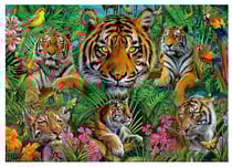 Puzzle le paradis tropical des tigres 500 pièces - animaux sauvages - educa - 19902
