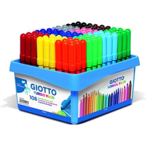 Feutres de coloriage - Boîte de 108 feutres - 12 couleurs - Pointe maxi - GIOTTO