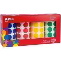 Gommettes 4 rouleaux Rond Ø 20 mm bleu rouge vert jaune x 7080