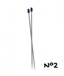 Aiguilles à tricoter - 30 cm - aluminium - n°2 a n°5 - Distrifil 2 Gris