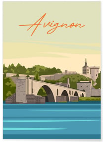 Affiche ville Avignon 2 | A3 : 29,7x42cm