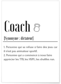 Affiche Définition Coach | A3 : 29,7x42cm